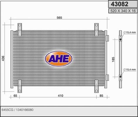 AHE 43082 - Конденсатор кондиционера autospares.lv