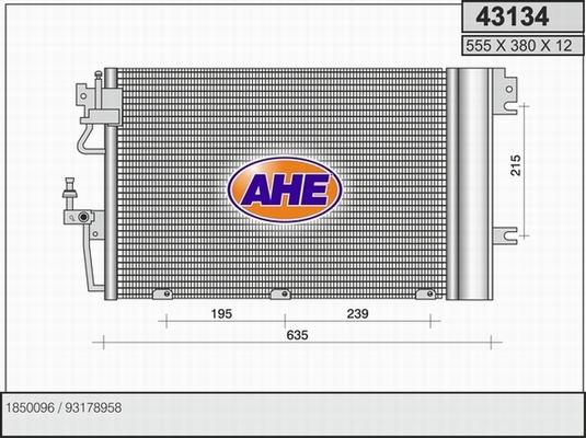 AHE 43134 - Конденсатор кондиционера autospares.lv