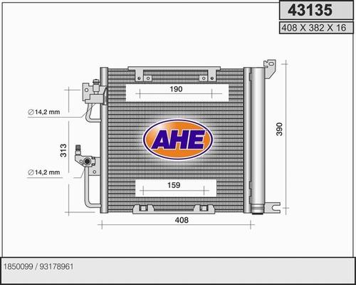 AHE 43135 - Конденсатор кондиционера autospares.lv