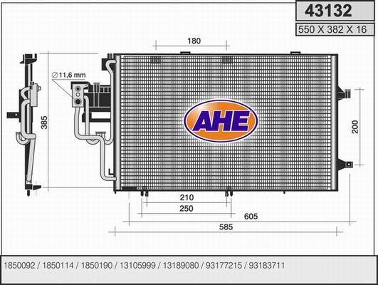 AHE 43132 - Конденсатор кондиционера autospares.lv