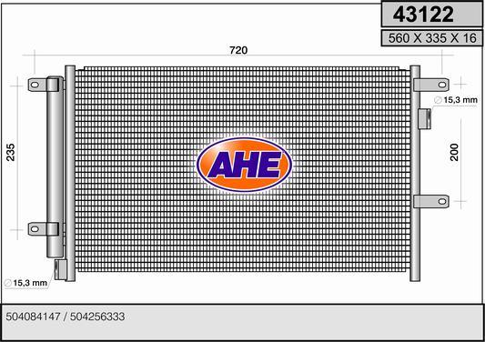 AHE 43122 - Конденсатор кондиционера autospares.lv