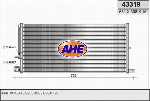 AHE 43319 - Конденсатор кондиционера autospares.lv