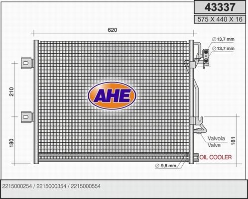 AHE 43337 - Конденсатор кондиционера autospares.lv