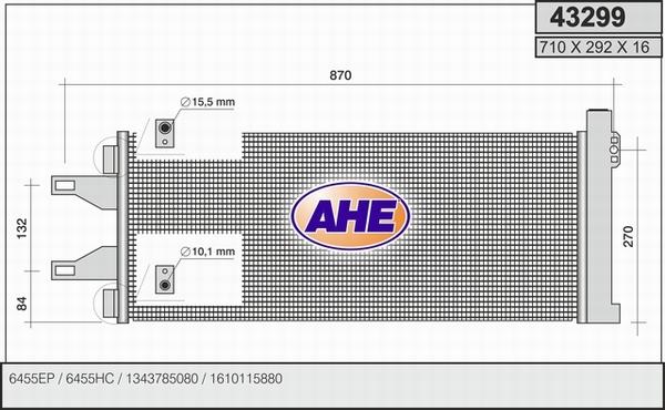 AHE 43299 - Конденсатор кондиционера autospares.lv