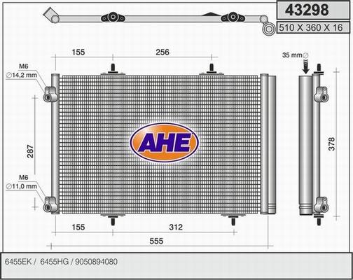AHE 43298 - Конденсатор кондиционера autospares.lv