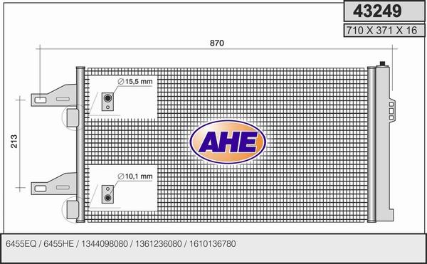 AHE 43249 - Конденсатор кондиционера autospares.lv