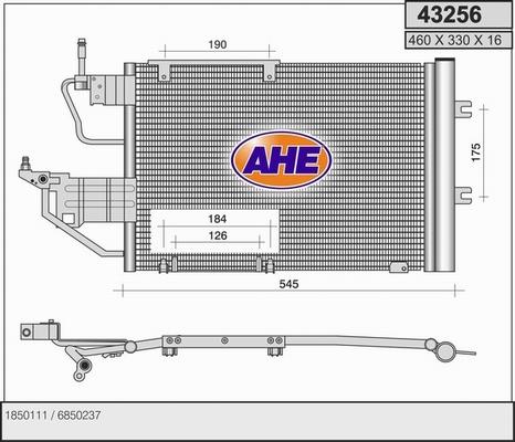 AHE 43256 - Конденсатор кондиционера autospares.lv