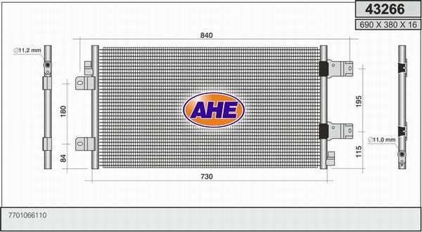 AHE 43266 - Конденсатор кондиционера autospares.lv