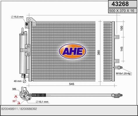 AHE 43268 - Конденсатор кондиционера autospares.lv