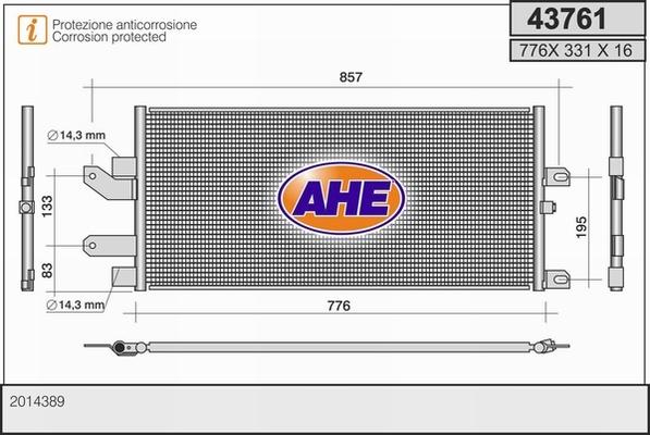 AHE 43761 - Конденсатор кондиционера autospares.lv