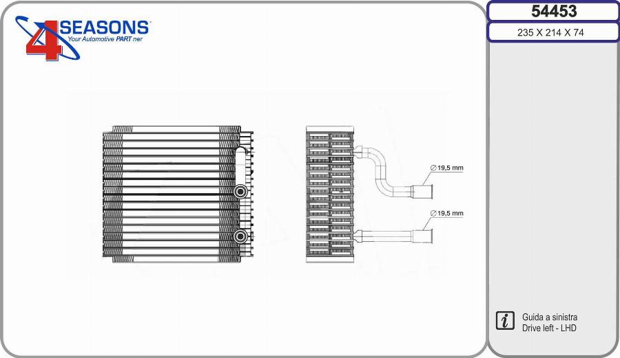 AHE 54453 - Испаритель, кондиционер autospares.lv