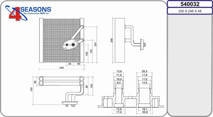 AHE 540032 - Испаритель, кондиционер autospares.lv