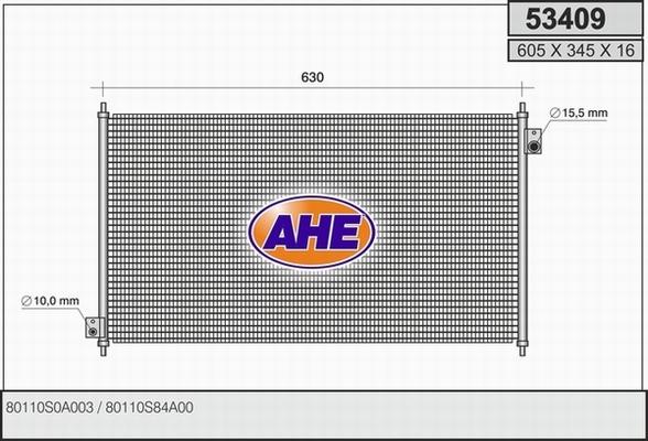 AHE 53409 - Конденсатор кондиционера autospares.lv