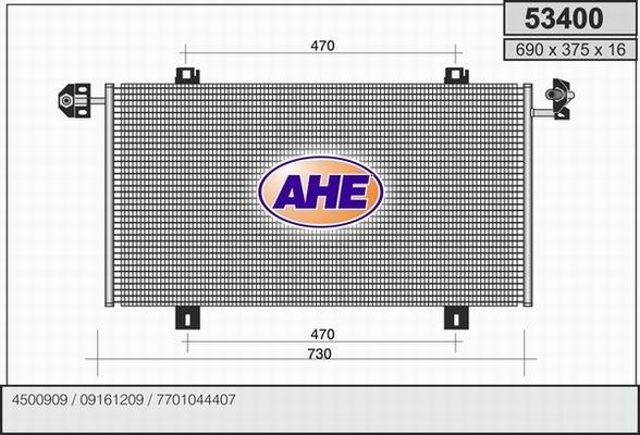 AHE 53400 - Конденсатор кондиционера autospares.lv