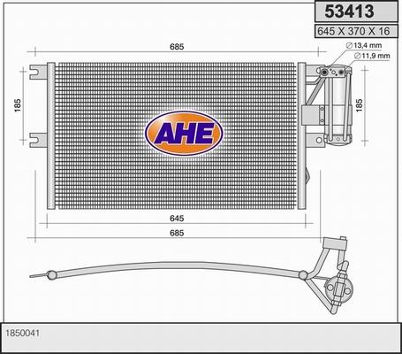 AHE 53413 - Конденсатор кондиционера autospares.lv