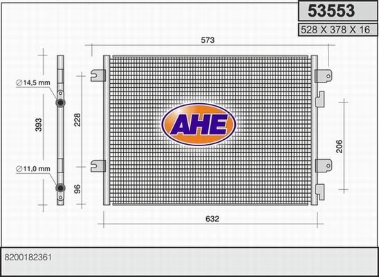 AHE 53553 - Конденсатор кондиционера autospares.lv