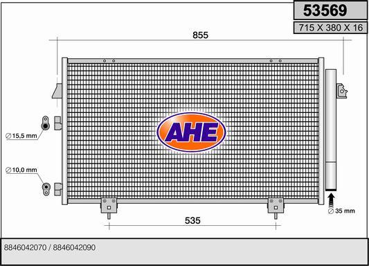 AHE 53569 - Конденсатор кондиционера autospares.lv