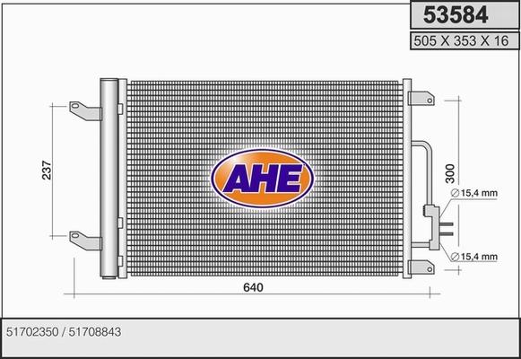 AHE 53584 - Конденсатор кондиционера autospares.lv