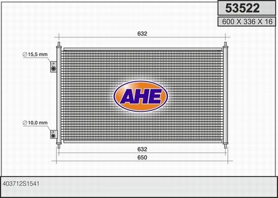 AHE 53522 - Конденсатор кондиционера autospares.lv