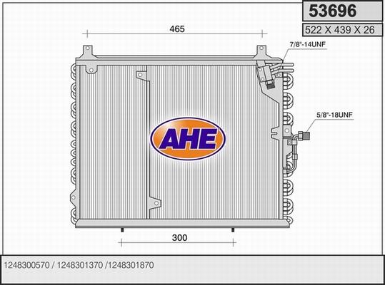 AHE 53696 - Конденсатор кондиционера autospares.lv