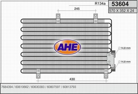AHE 53604 - Конденсатор кондиционера autospares.lv