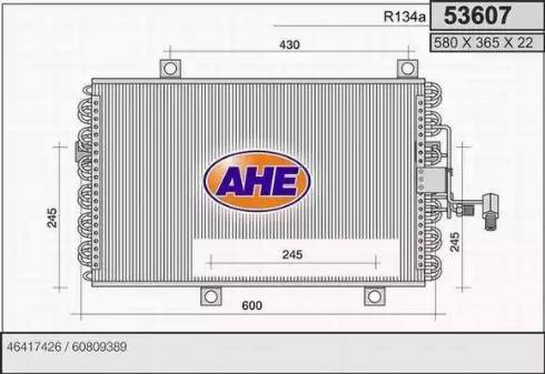 AHE 53607 - Конденсатор кондиционера autospares.lv
