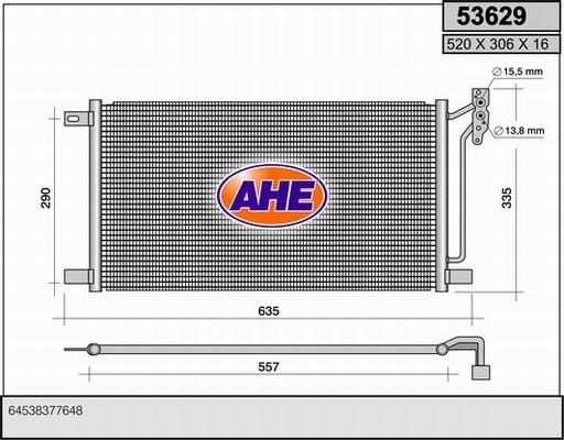 AHE 53629 - Конденсатор кондиционера autospares.lv