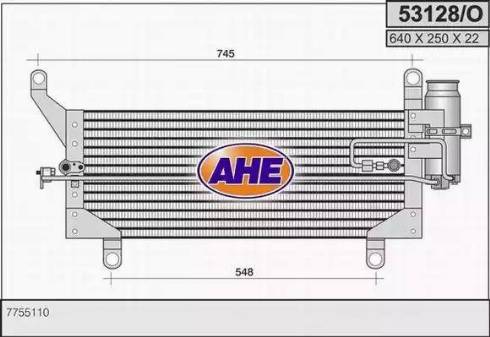 AHE 53128/O - Конденсатор кондиционера autospares.lv