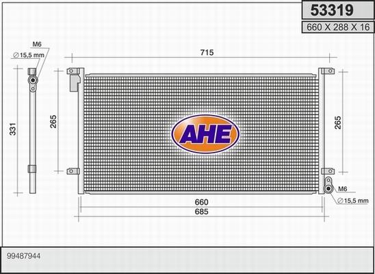 AHE 53319 - Конденсатор кондиционера autospares.lv