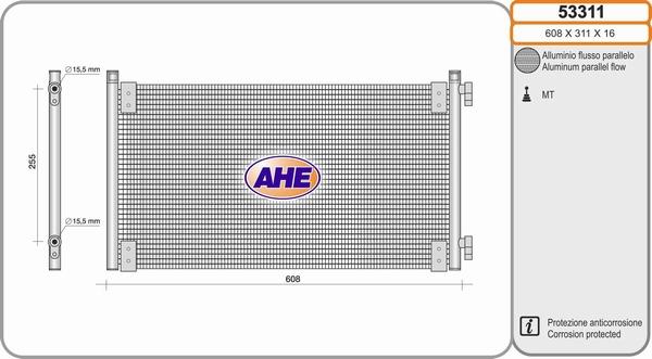 AHE 53311 - Конденсатор кондиционера autospares.lv