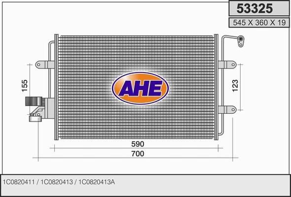 AHE 53325 - Конденсатор кондиционера autospares.lv