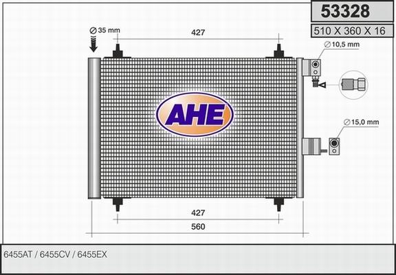 AHE 53328 - Конденсатор кондиционера autospares.lv