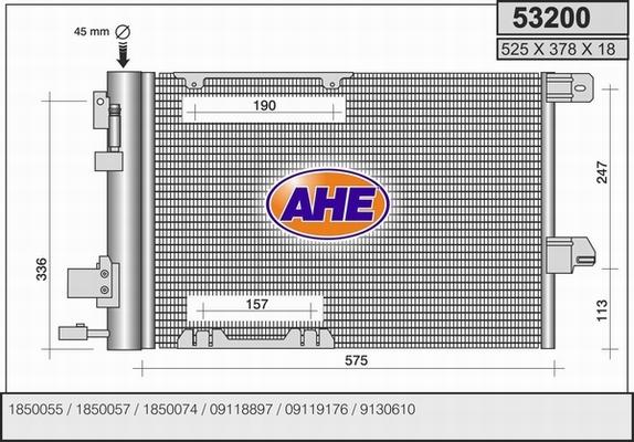 AHE 53200 - Конденсатор кондиционера autospares.lv