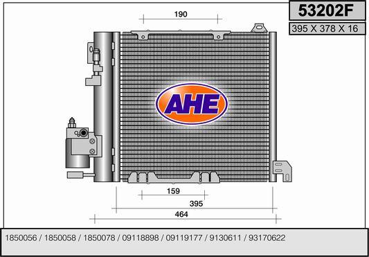 AHE 53202F - Конденсатор кондиционера autospares.lv