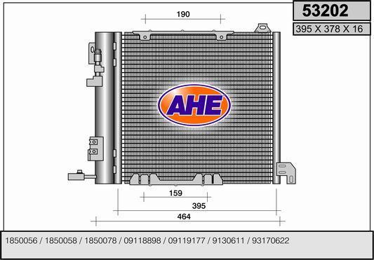 AHE 53202 - Конденсатор кондиционера autospares.lv