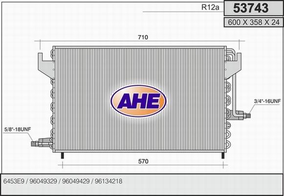 AHE 53743 - Конденсатор кондиционера autospares.lv