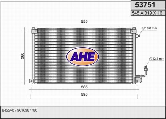 AHE 53751 - Конденсатор кондиционера autospares.lv