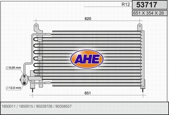 AHE 53717 - Конденсатор кондиционера autospares.lv