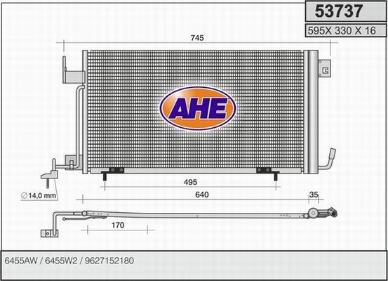 AHE 53737 - Конденсатор кондиционера autospares.lv