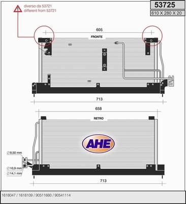 AHE 53725 - Конденсатор кондиционера autospares.lv