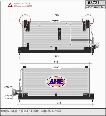 AHE 53721 - Конденсатор кондиционера autospares.lv