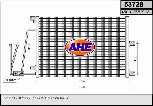 AHE 53728 - Конденсатор кондиционера autospares.lv