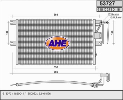 AHE 53727 - Конденсатор кондиционера autospares.lv