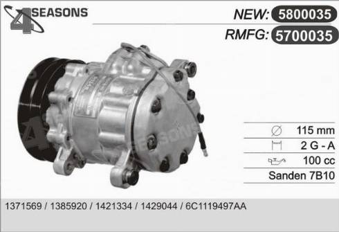 AHE 5700035 - Компрессор кондиционера autospares.lv