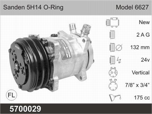 AHE 5700029 - Компрессор кондиционера autospares.lv