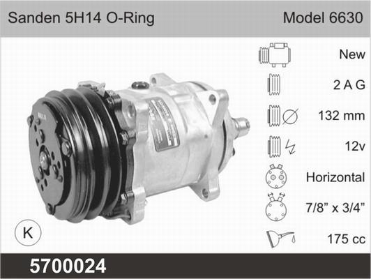 AHE 5700024 - Компрессор кондиционера autospares.lv