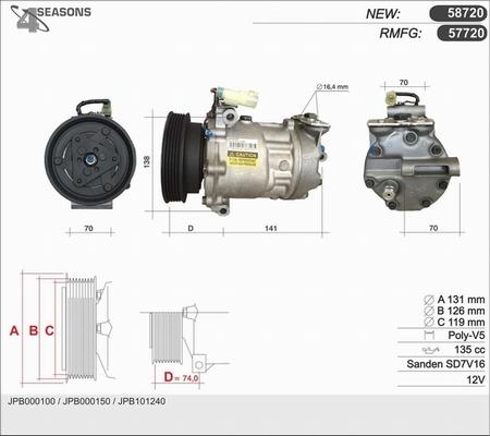 AHE 57720 - Компрессор кондиционера autospares.lv