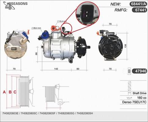 AHE 68441/A - Компрессор кондиционера autospares.lv