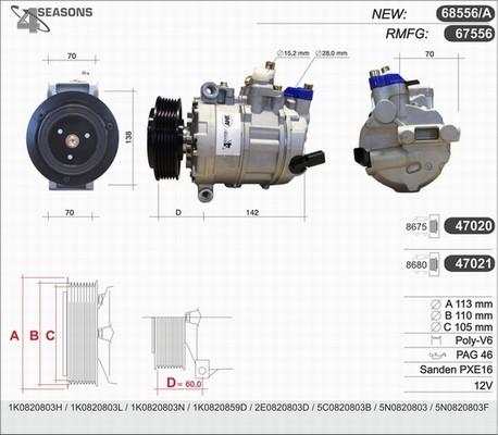 AHE 68556/A - Компрессор кондиционера autospares.lv