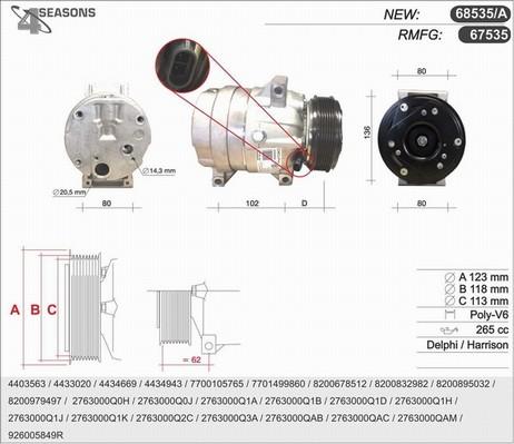 AHE 68535/A - Компрессор кондиционера autospares.lv